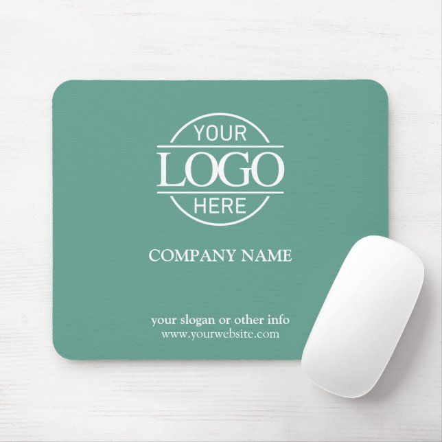 Mousepad Logotipo Empresarial Personalizado Azul Turquesa P (Com mouse)