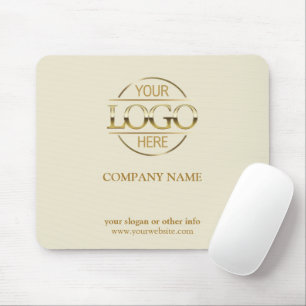 Mousepad Logotipo Empresarial Personalizado Bege para Empre