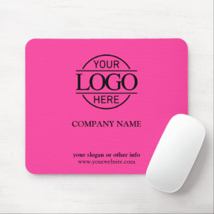 Mousepad Logotipo Empresarial Personalizado Moderno Rosa Cu