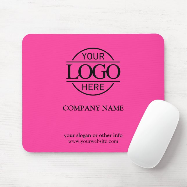 Mousepad Logotipo Empresarial Personalizado Moderno Rosa Cu (Com mouse)
