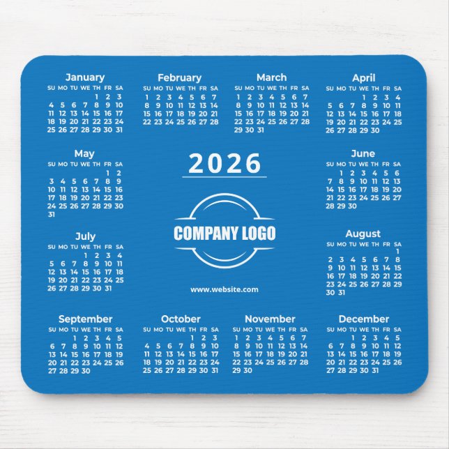 Mousepad Logotipo Empresarial Promocional Azul 2026 (Frente)