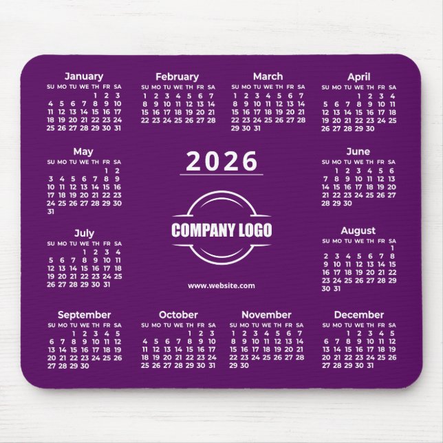 Mousepad Logotipo Empresarial Promocional Roxo 2026 (Frente)