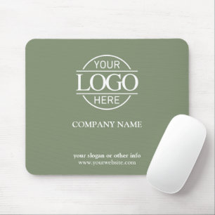 Mousepad Logotipo Empresarial Promocional Verde Sage Elegan