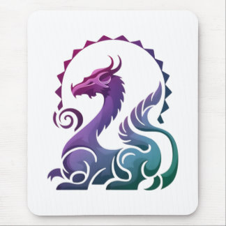 Mousepad Logotipo Gradiente do Dragão Roxo abstrato Na moda
