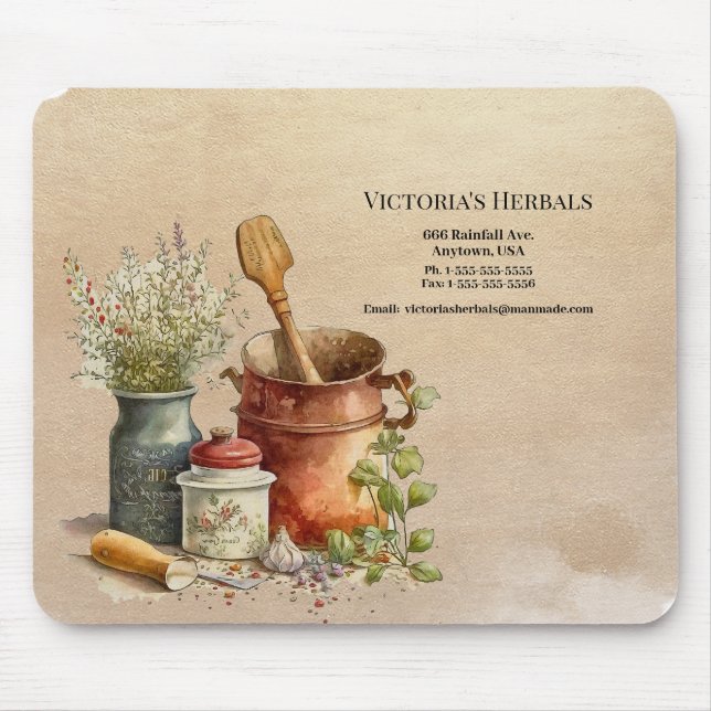 Mousepad Logotipo Herbal Vintage (Frente)