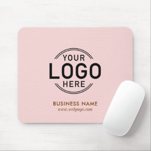 Mousepad Logotipo personalizado Blush Cor-de-rosa - Nome si