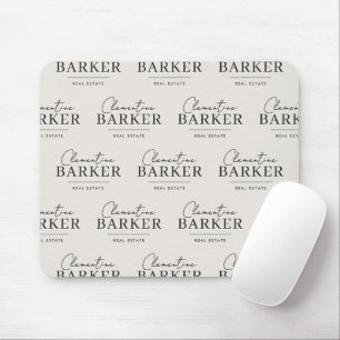 Mousepad Logotipo Personalizado Branca & Preto Moderno para