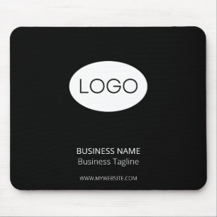 Mousepad Logotipo personalizado de empresa, preto moderno