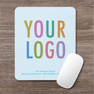 Mousepad Logotipo personalizado do mouse azul-claro, bebê,