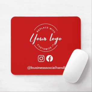 Mousepad Logotipo Personalizado Identidade de Negócios Verm