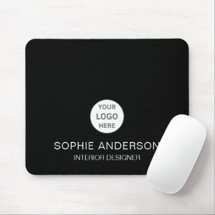 Mousepad Logotipo personalizado moderno Black Professional 