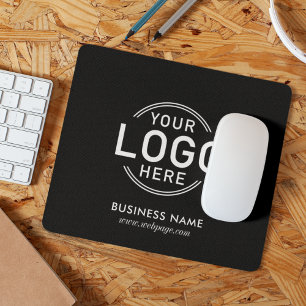 Mousepad Logotipo personalizado Site de nome preto minimali