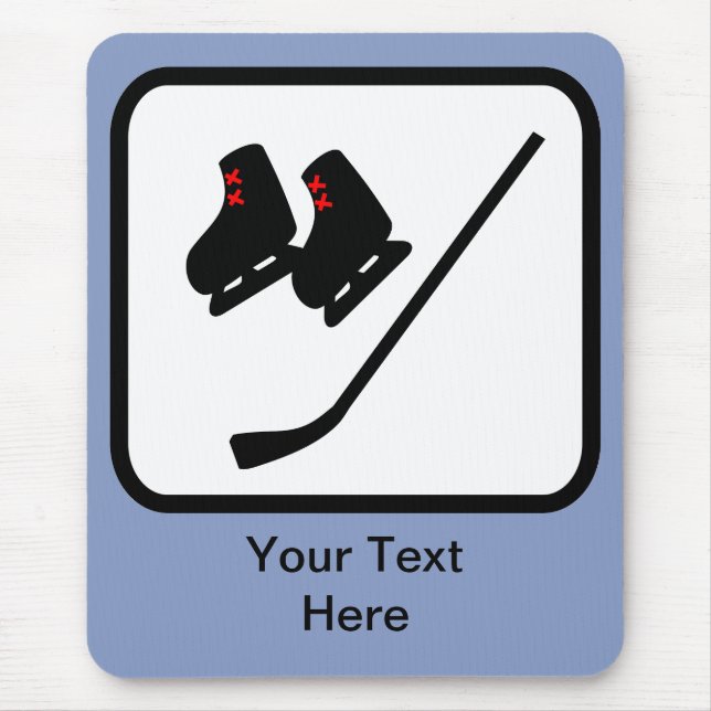 Mousepad Logotipo personalizável de hóquei no gelo (Frente)