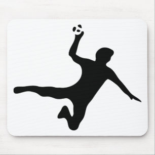 Mousepad logotipo preto do jogador do handball