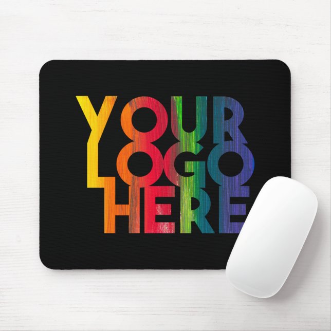 Mousepad Logotipo preto simples para empresas (Com mouse)