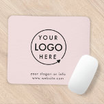 Mousepad Logotipo rosa | Empresa Corporativa Moderna Minima<br><div class="desc">Um simples modelo de negócios cor-de-rosa, embutido e personalizado, em um estilo moderno minimalista, que pode ser facilmente atualizado com o logotipo da sua empresa e o slogan ou informações da sua empresa. Se você precisar de ajuda para personalizar este produto, entre em contato comigo usando o botão de mensagem...</div>
