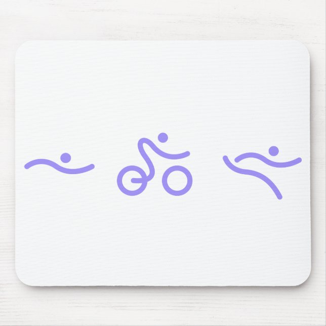 Mousepad Logotipo roxo leve do Triathlon (Frente)