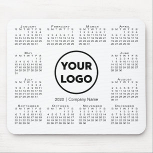 Mousepad Logotipo simples da empresa de calendário 2020