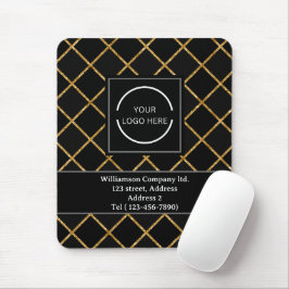 Mousepad Logotipo simples da empresa Dourada e negra