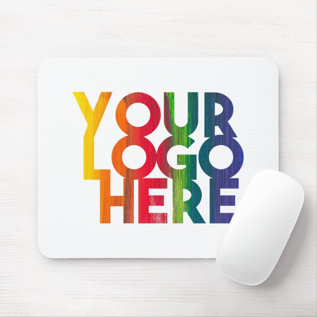 Mousepad Logotipo simples de empresa branco (Com mouse)
