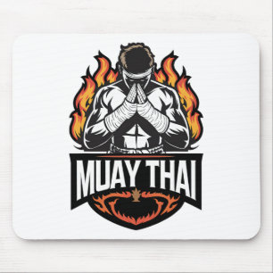 Mousepad Logotipo tailandês Muay - Luta de boxe tailandesa