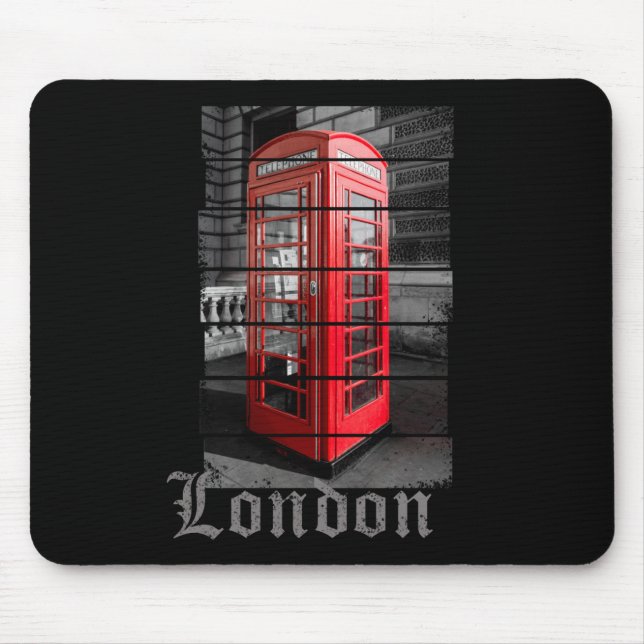 Mousepad London Phone Box Vintage Souvenir (Frente)