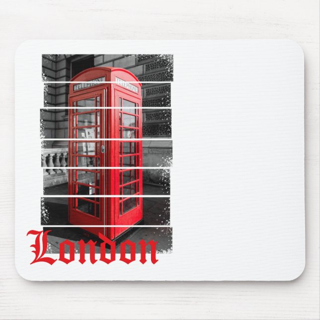 Mousepad London Phone Box Vintage Souvenir (Frente)