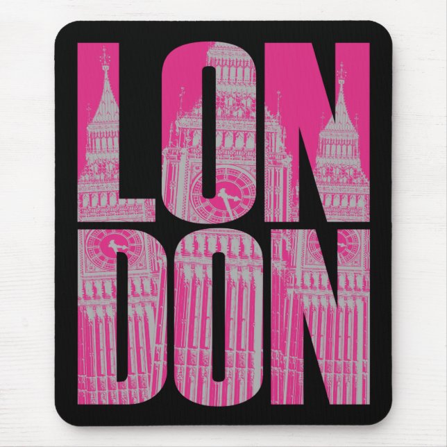 Mousepad Londres cor-de-rosa (Frente)