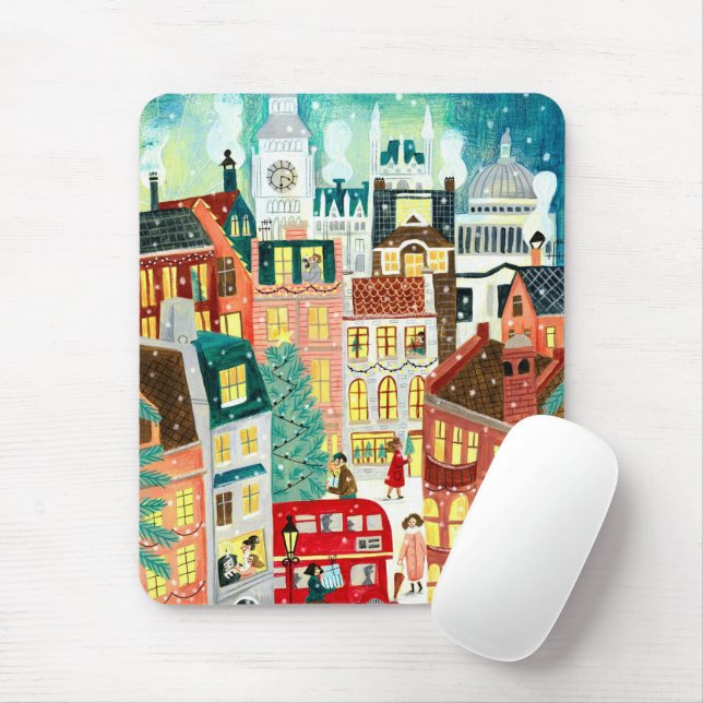 Mousepad Londres ilustrativa na cidade natal no Natal na ne (Com mouse)