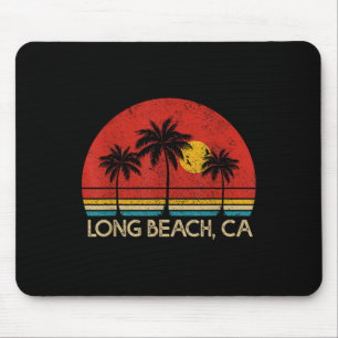 Mousepad Long Beach California Ca Surfer Retro Vintage
