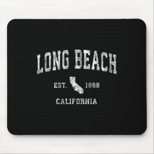 Mousepad Long Beach California Ca Vintage Athletic Sports D