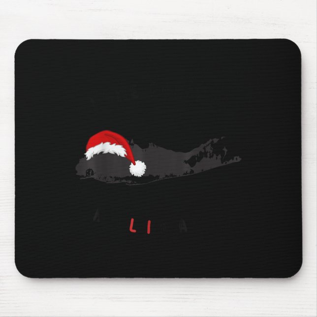 Mousepad Long Island Christmas - Long Island Map With Santa (Frente)