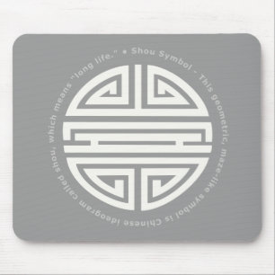 Mousepad Longevidade Caractere chinês incrível