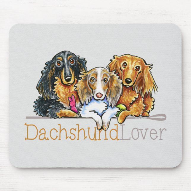 Mousepad Longhaired Dachshund Lover (Frente)