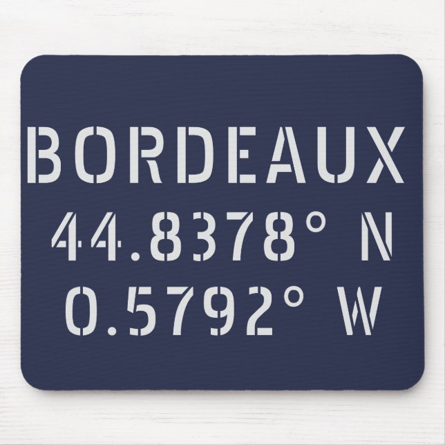 Mousepad Longitude de Bordeaux Latitude (Frente)