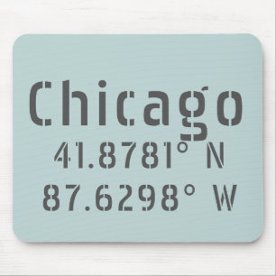 Mousepad Longitude do Chicago Latitude