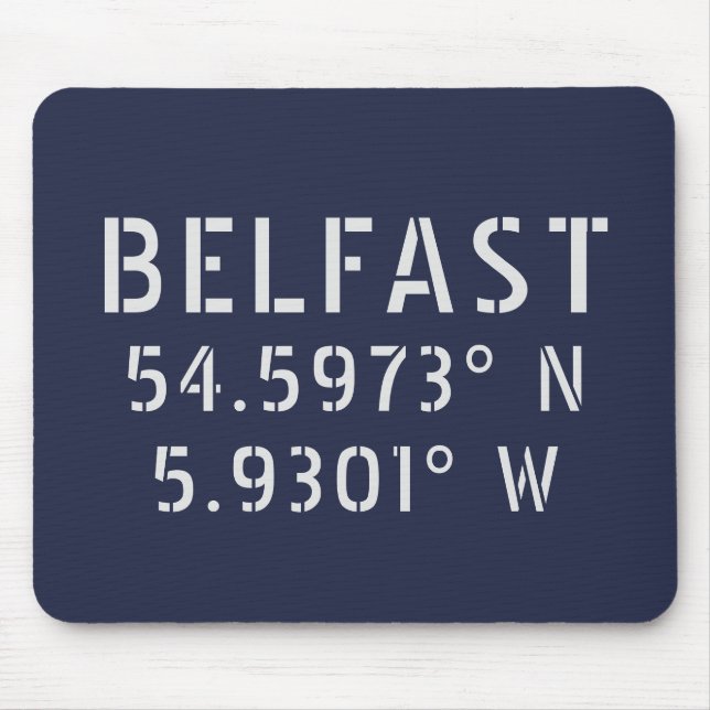 Mousepad Longitude do Latitude Belfast (Frente)