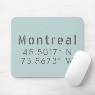 Mousepad Longitude do Latitude de Montreal