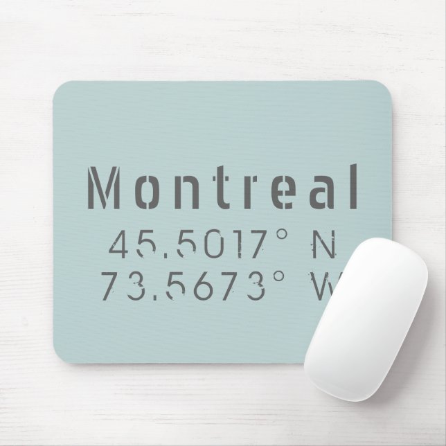 Mousepad Longitude do Latitude de Montreal (Com mouse)