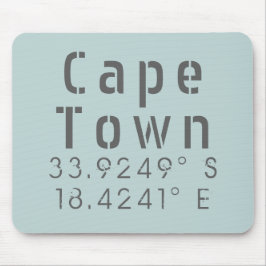 Mousepad Longitude Latitude Cidade do Cabo