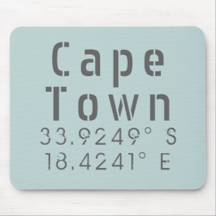 Mousepad Longitude Latitude Cidade do Cabo