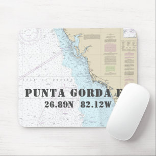 Mousepad Longitude Latitude da Flórida Punta Gorda Náutica