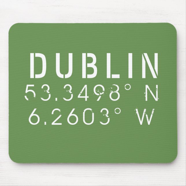 Mousepad Longitude Latitude de Dublin (Frente)