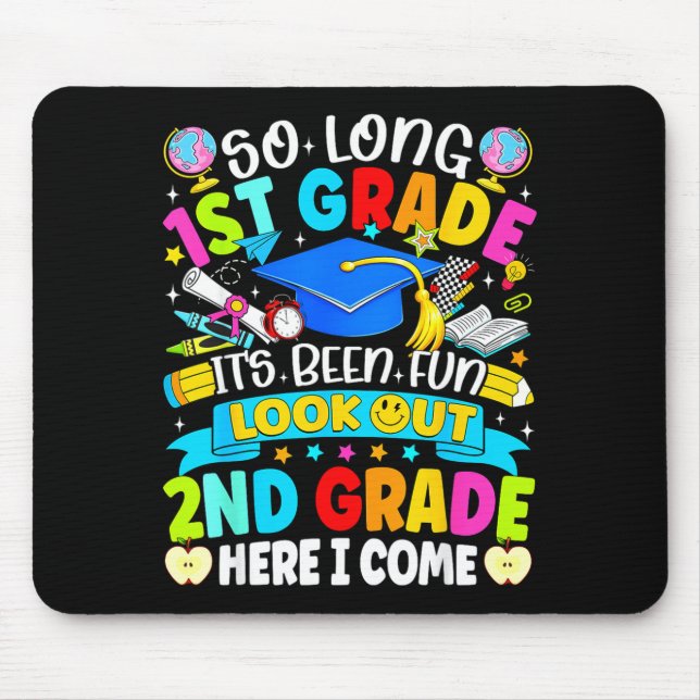Mousepad Longo 1º ano foi divertido cuidado 2º ano crianças (Frente)