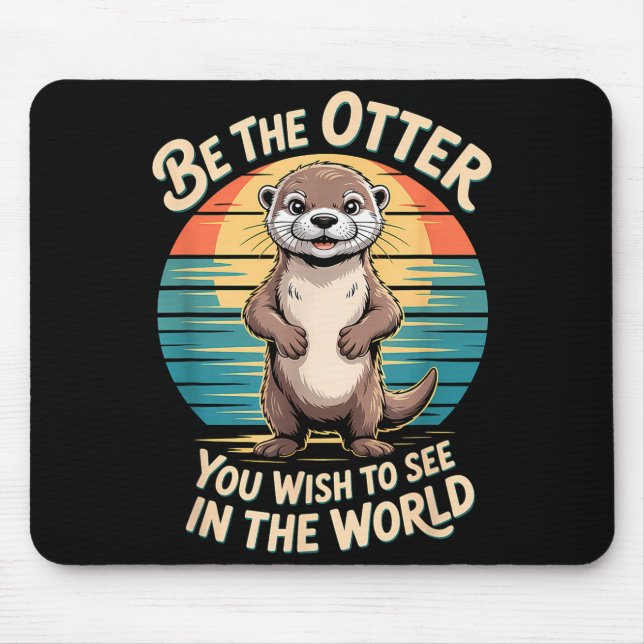Mousepad Lontra Inspiradora Engraçada Positividade Motivaci (Frente)