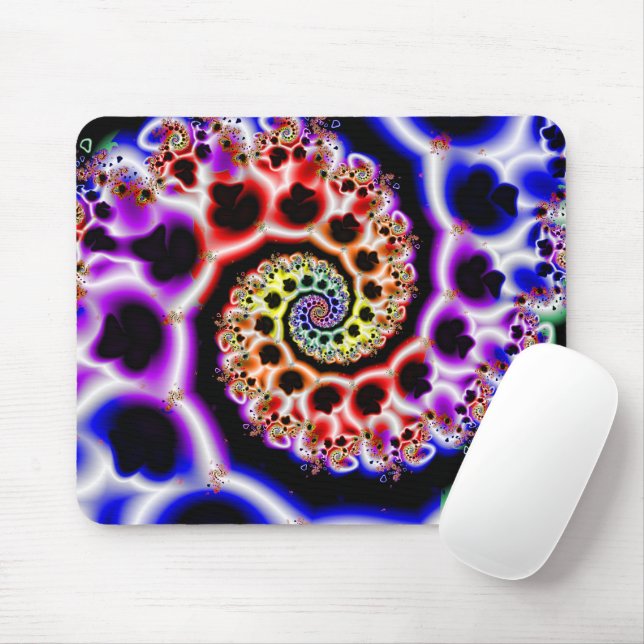 Mousepad Loops de fruta | Arte Fractal Arco-Íris (Com mouse)