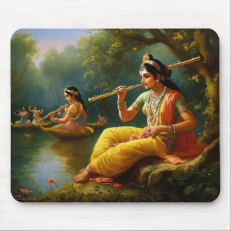 Mousepad Lord krishna tocando flauta