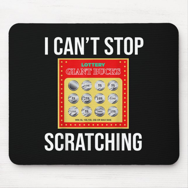 Mousepad Loteria que não consigo parar de raspar - Bilhete  (Frente)