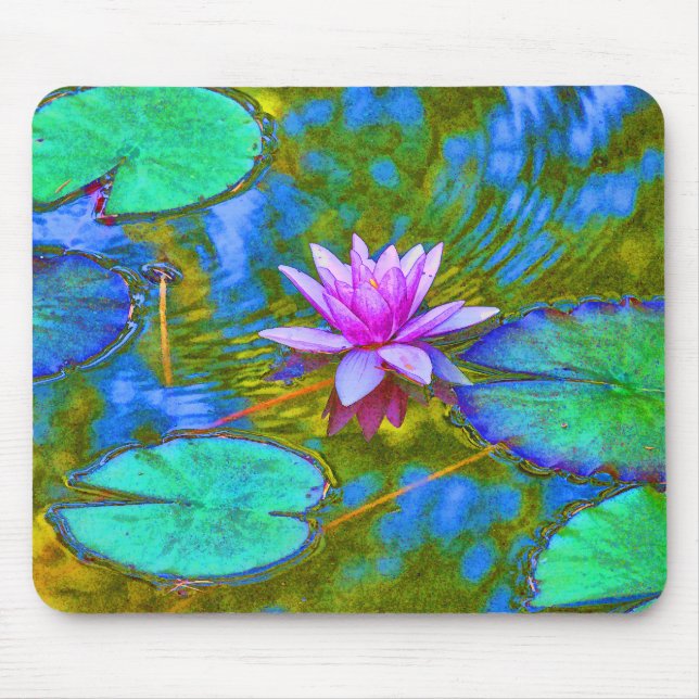 Mousepad Lotus cor-de-rosa Lilypad - foto bonita - tema da (Frente)