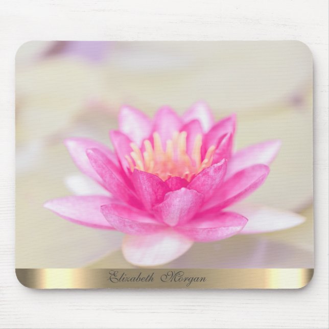Mousepad Lótus Dourado Elegante, Yoga (Frente)